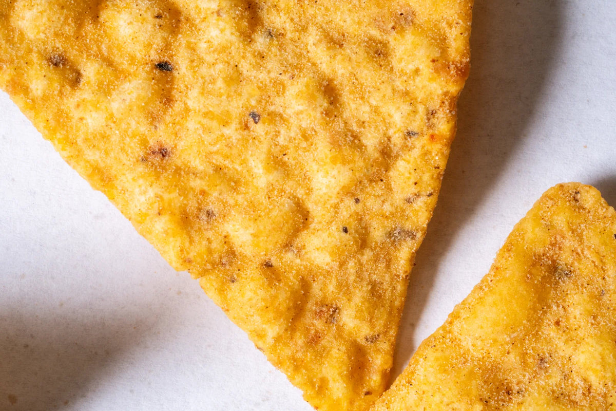 Close-up of a seasoned Sarang tortilla chip